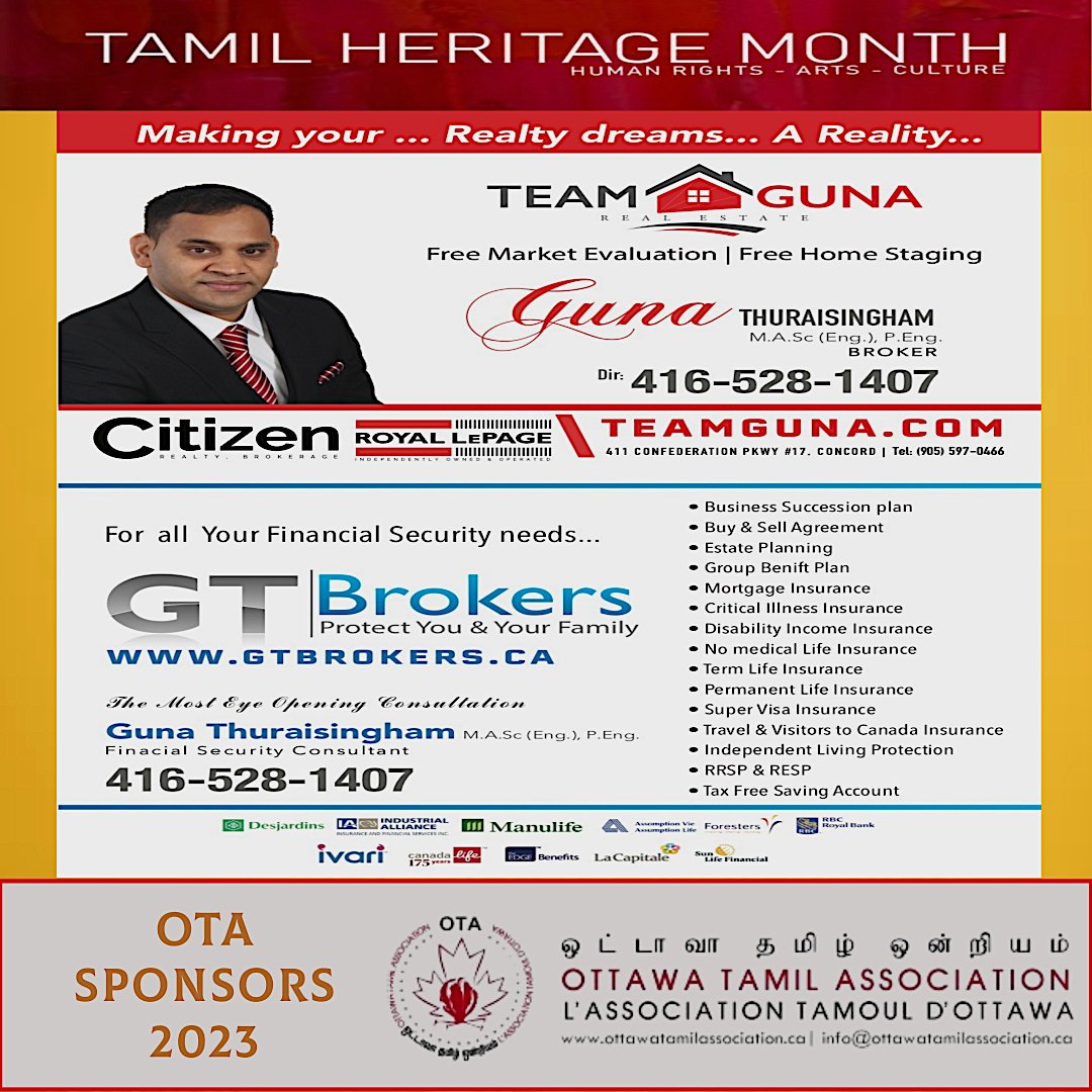 Tamil Heritage Month 2023 – Ottawa Tamil Association